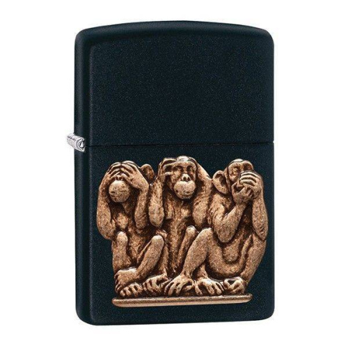 499 ZIPPO ЗажигалкаClassic Monkey с покрытием Black Matte
