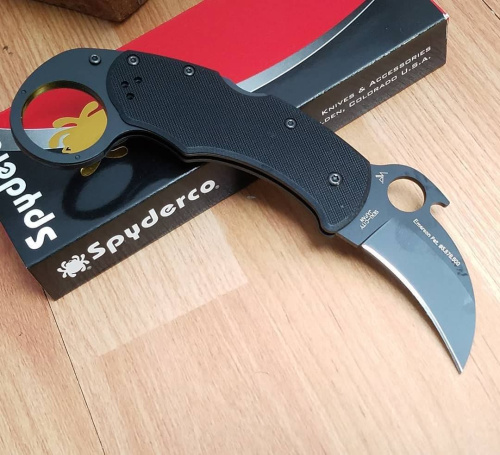 96 Spyderco Складной нож керамбит Karahawk All Black - Spyderco 170GBBKP фото 8 96 Spyderco Складной нож керамбит Karahawk All Black - Spyderco 170GBBKP фото 8