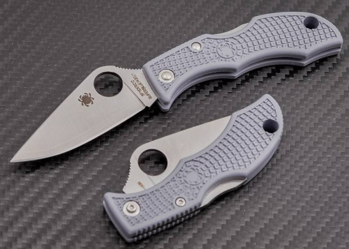 122 Spyderco ManBug Aogami Super Blue Knife Gray FRN 122 Spyderco ManBug Aogami Super Blue Knife Gray FRN